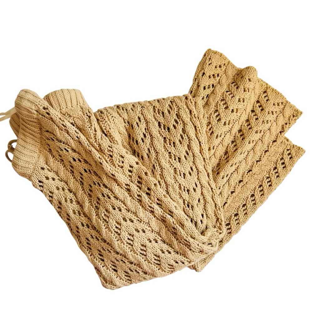 JLUXLABEL Camel Knit Crochet Swim Cover Up Pants